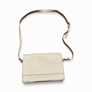 Riona Cream Crossbody Purse | Gold Hardware | Adjustable Strap | Vegan Leather